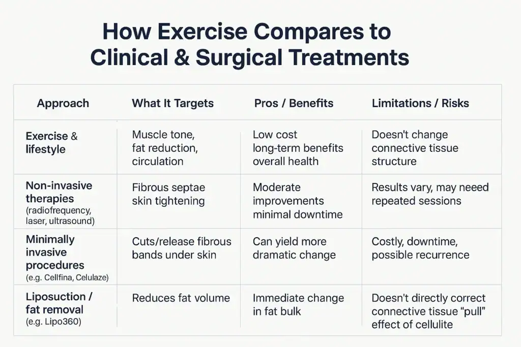 Sculpting Your Bum: Can Toning Exercises Really Reduce Cellulite? 2 How exercise compares to treatments from Lipo 360 Walton-on-Thames